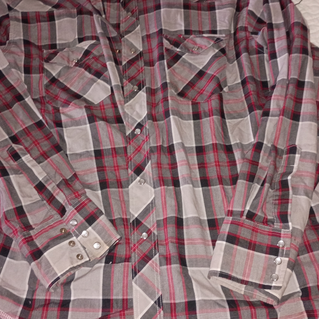 Vintage Y2k Wrangler Plaid Western Long Sleeve Shirt Pearl Buttons Flannel